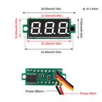 DC4-28V 0.28-inch Mini Two-Line Digital Thermometer Tester LED Display DS18B20 Waterproof Metal Probe -50 ℃~125 ℃