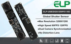 ELP 1200P Global Shutter USB Webcam Synchronization Dual Lens Camera Module High Speed 120fps 3D Stereo UVC Industrial Camera