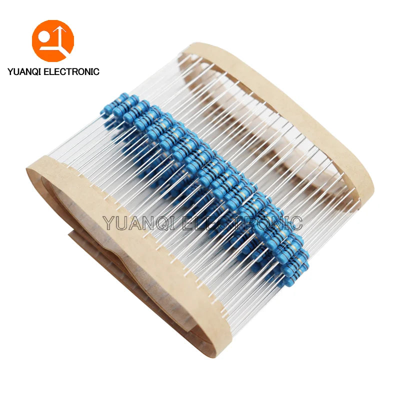 50pcs 1/2W Metal film resistor 0R-4.7M 0.1R 150R 200R 240R 470R 1K 2.4K 4.7K 10K 24K 51K 750K 0.1 0.22 100 300 470 ohms 0.5W