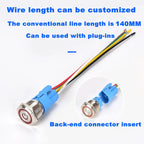 12 16 19 22mm waterproof metal button switch with connector LED lamp instant lock automotive engine power switch 6V 12V 24V 220V