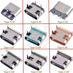 USB Connector Type C Female Charging Port Jack 2/4/6/16 Pin Type-C Socket PCB Soldering SMD SMT DIY Repair Type C Adapter