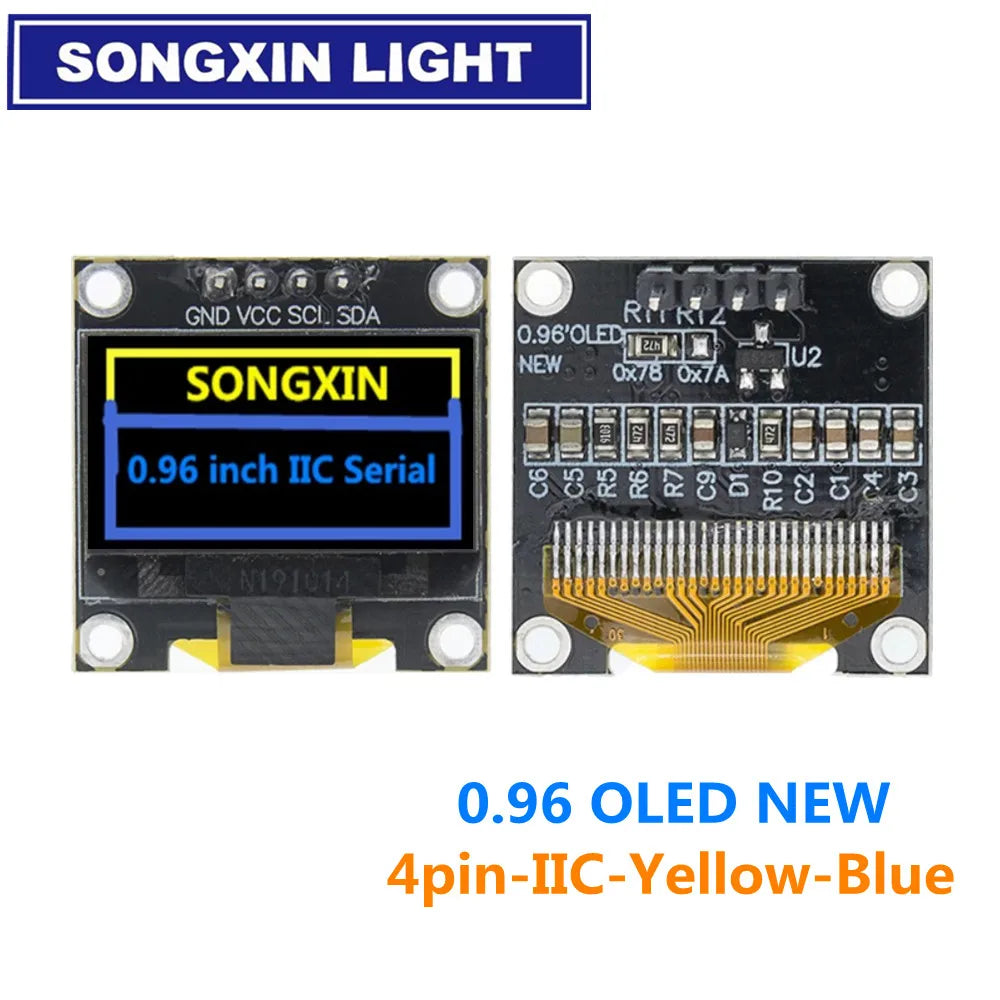 New product 0.96 inch OLED IIC White/YELLOW BLUE/BLUE 12864 OLED Display Module I2C SSD1306 LCD Screen Board for Arduino