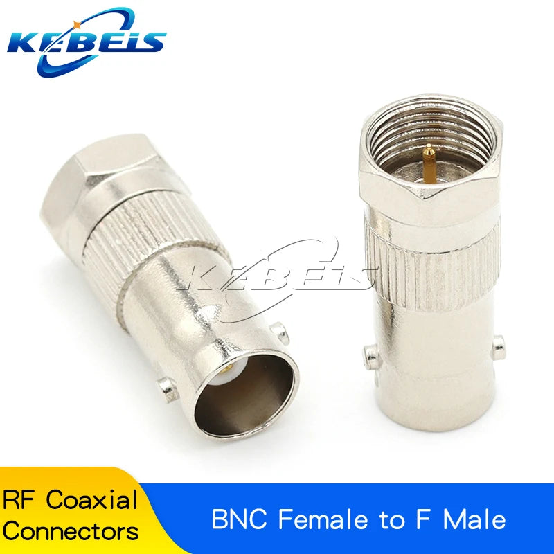 1pcs Adapter BNC To F TV Male Plug & Female Jack Straight Connector F To BNC RF Coaxial Connector Test Converter 50ohm