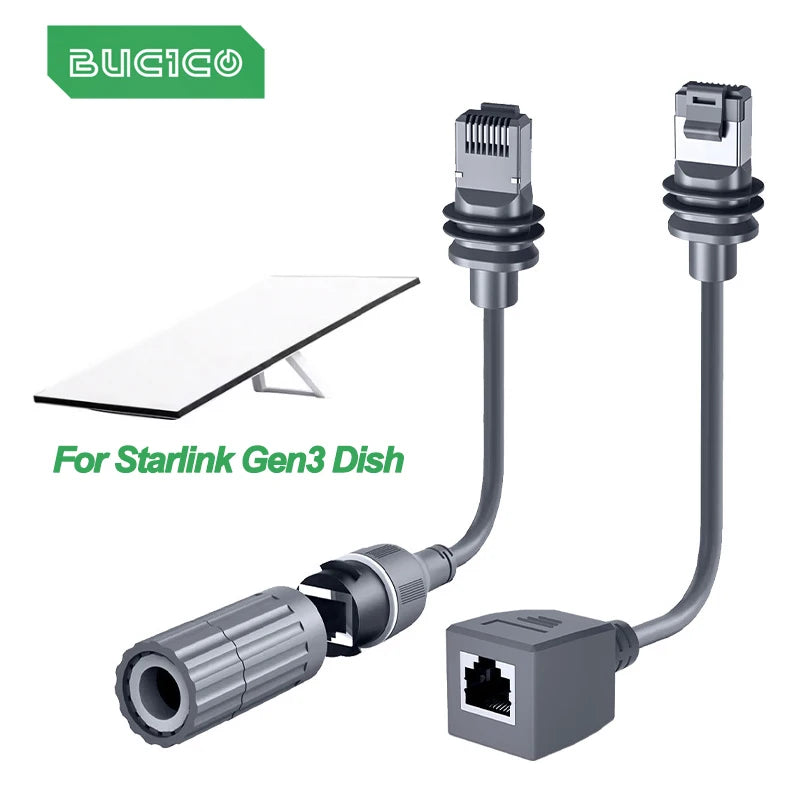 For Starlink Gen3 Ethernet Adapter Cable Extension to RJ45 Female Coupler Waterproof with Starlink Router Dish Outdoor Extender