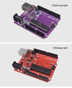 Compatible with Arduino Uno R3 Development Board ATmega328P Microcontroller Module Main Control Board Multicolor USB-B Cable