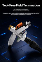 BYXGD CAT6A Tool‑Free Shielded RJ45 Connector 10Gbps 500MHz Reusable STP Ethernet Plug No Crimp Tool for 22‑26AWG Network Cable
