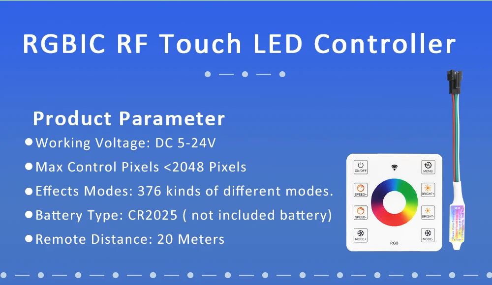 WS2811 RGB IC Running Water Flowing Strip Lights DC 24V 5050 60Leds RGBIC Flexible Ribbon RF Touch Remote Control LED Lighting
