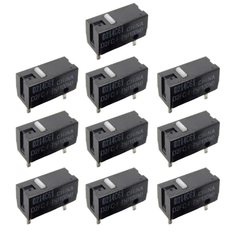 2/10Pcs 100M Micro Switches D2FC-F-7N (100M) Mice Micro Switches Touch Switches Mice Button Fretting D2FC 7N Micro Hot