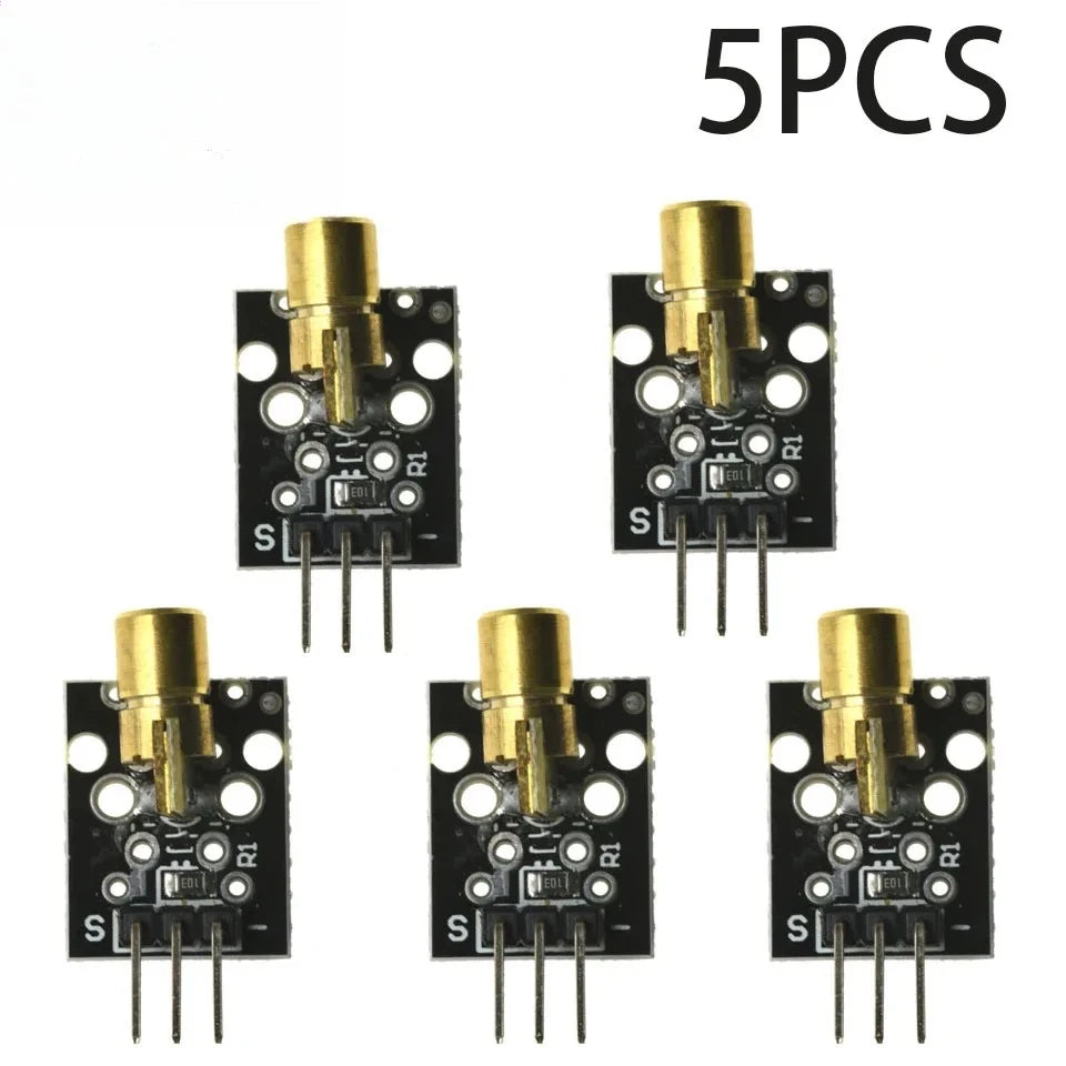 1-100pcs KY-008 Red Laser Module 650nm 3-Pin Dot Diode Transmitter with Copper Head for Arduino, AVR, PIC & MEGA 2560