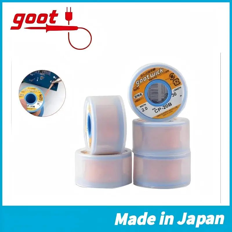 Japan Genuine Goot WickCP-15B CP-20B CP-25B CP-30B CP-35B | RoHS Lead-Free Solder Wick | BGA Desoldering Tool with MSDS