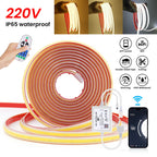 Dimmable COB LED Neon Light Strip Remote Power Kit Wifi Bluetooth Wall Touch 220V 23key Controller 288LEDs/m IP65 Flexible Lamp