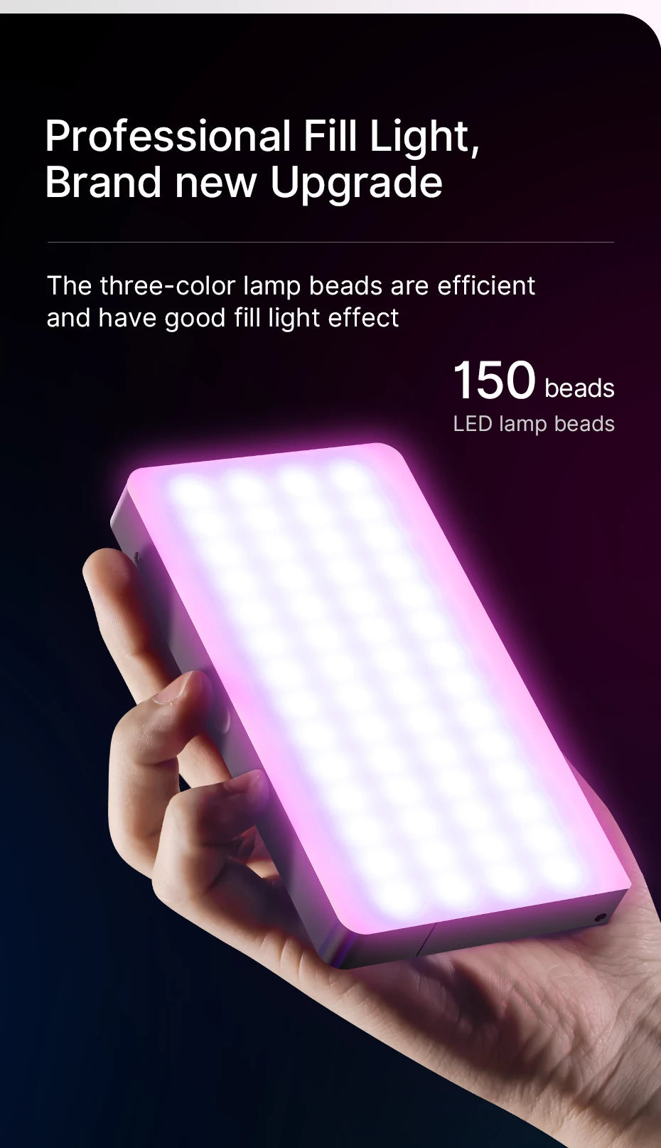 Ulanzi VL120 Full Color RGB Video Light 2500K-9000K LED Photography Lighting Dimmable Camera Light Live Vlog Fill Light
