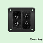 UP DOWN ARROWS Momentary Rocker Switch 7P (ON)-OFF-(ON) DPDT Retractive Switch + Wires for Car Boat Marine Vehicle Yacht Ship