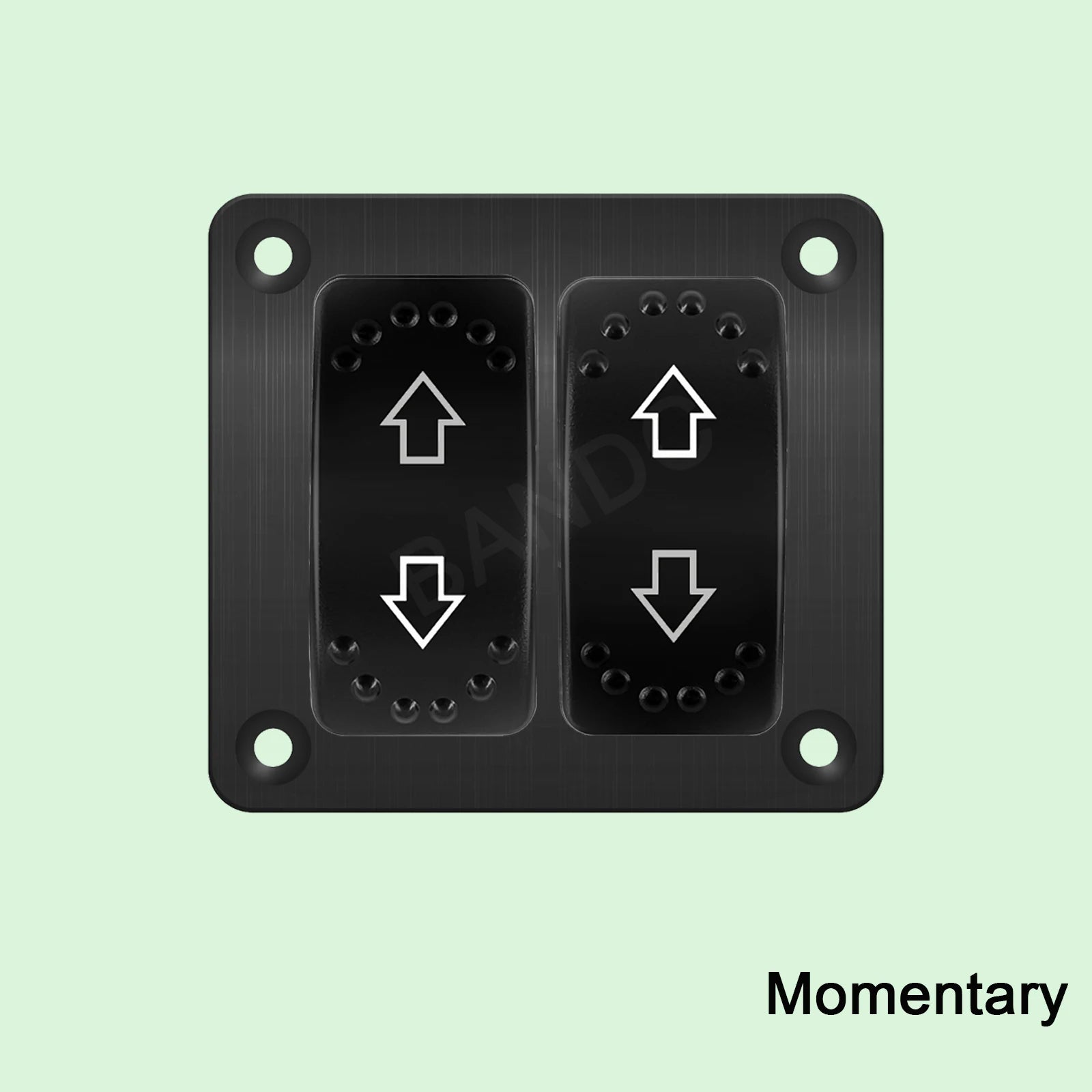 UP DOWN ARROWS Momentary Rocker Switch 7P (ON)-OFF-(ON) DPDT Retractive Switch + Wires for Car Boat Marine Vehicle Yacht Ship