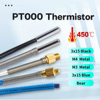 BLV® PT1000 Thermistor M3 M4 Bear 3x15mm PT1000 Pro High Temperature Resistance 450℃ For Rapido Hotend Dragon Hotend