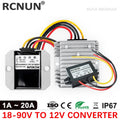 RCNUN 18-90V to 12V 5A 10A 15A 20A DC Converter Step Down Voltage Regulator 24V 36V 48V 60V 72V Transformer Car Power Supply