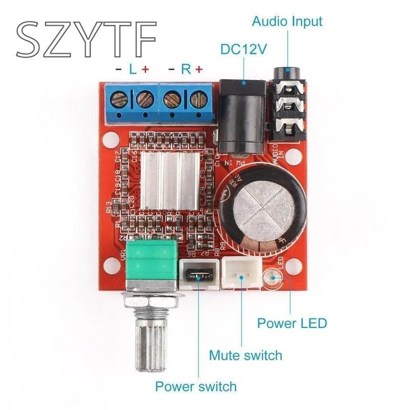 10W+10W 12V Mini Hi-Fi PAM8610 Audio Stereo Amplifier Board 2X10W Dual Channel D Class Lowest Price