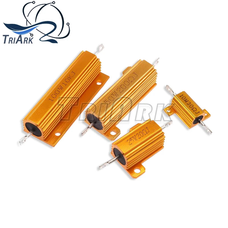 RX24 5W 10W 25W 0.01 ~ 30K Aluminum Power Metal Shell Case Wirewound Resistor 1 2 3 5 6 8 10 20 100 150 1K 10K 20K 30K 100K ohm