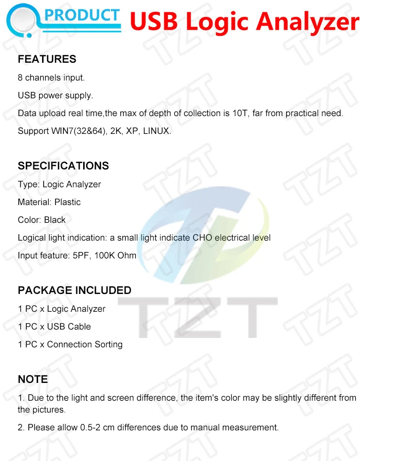 1/3PCS USB Logic Analyzer 24MHz 8 Channel 24M/seconds Logic Analyzer Debugger For ARM FPGA Logic Analyzer Logic 24M 8CH