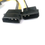 Power Cable PC Server Internal Dual 2 IDE Molex to CPU 8Pin Converter Cord 18AWG Wire 15cm