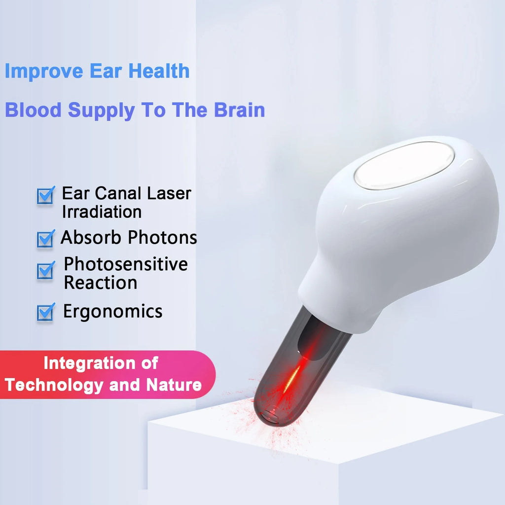 650nm Laser Ear Therapy Device | Tinnitus Relief Earplug for Otitis Media, Rhinitis & Sinusitis Care