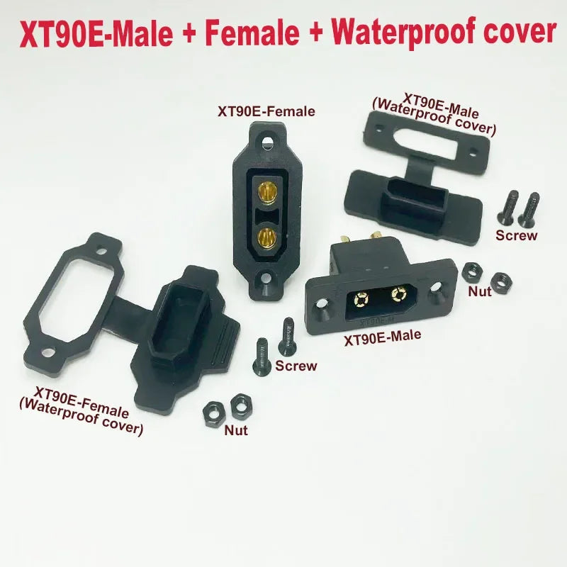 1/2/3/5pcs XT90-M XT90E-F XT90S XT90E  Male/Female Power Sockets Gold-Plated Battery Connectors Connector Sockets (Yellow/Black)