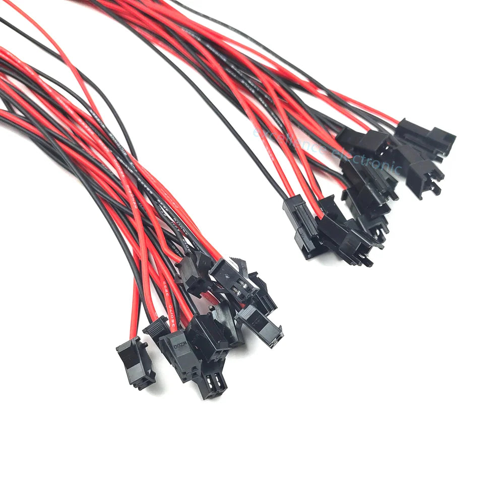 5/10Pairs 2pin SM JST 20cm 22AWG Silicone Cable Female/Male Connectors for Led Strip RGB 5050 3528 WS2801 APA02 WS2815 WS2813