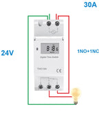Electronic Weekly 7 Days Programmable Digital TIME Relay Timer Switch Control AC 220V 230V 12V 24V 30A Din Rail AHC30A  THC30A