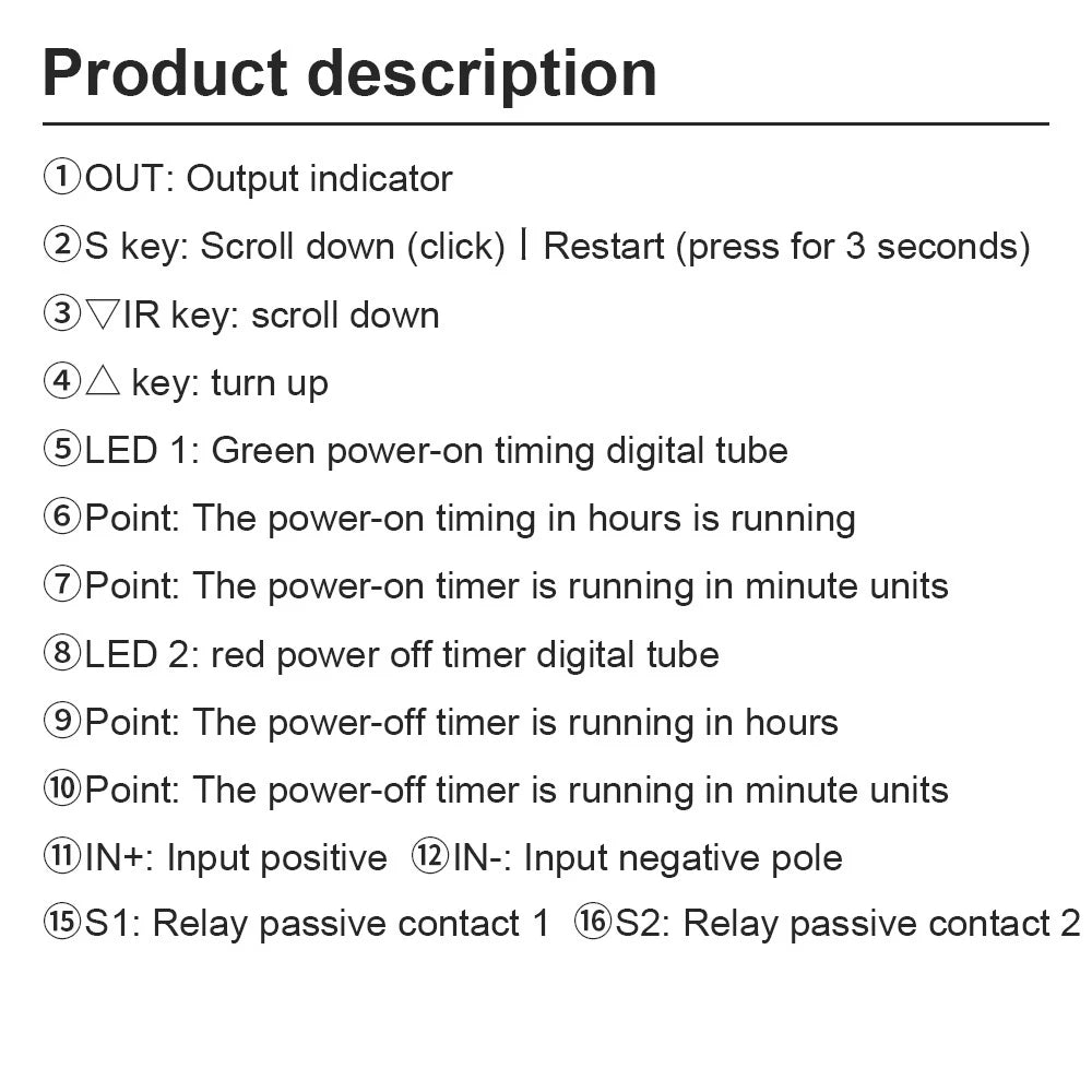 DC 12V Dual LED Display Time Relay Relay Module Timing T2401-N Digital Timer Relay Timing Delay Cycle Time Control Switch Home