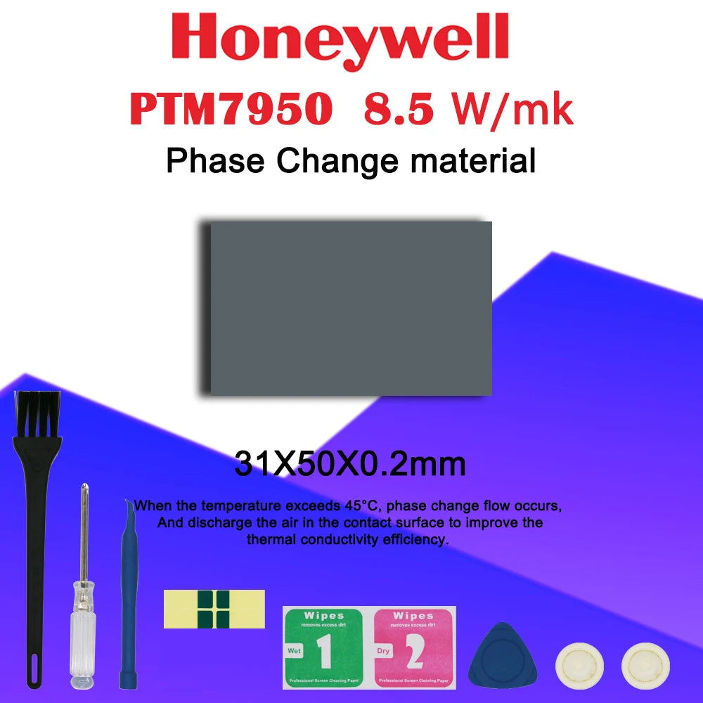 Honeywell PTM7950 Phase Change Pad 8.5W/mk Thermal Grease Material Laptop/CPU/GPU Heatsink Cooling Thermal Conductive Paste Pad