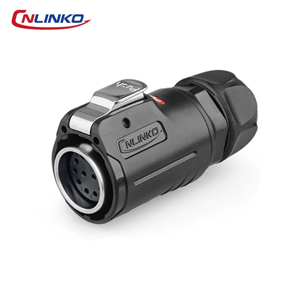 CNLINKO M24 PBT Waterproof Circular Solder Type Connector Female Plug+Male Mating Socket for Industrial Signal & Power Systems