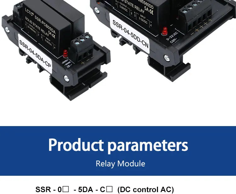 LCTC Solid State Relay Module 2 Or 4 Channels Relay DC TO AC DC TO DC 5A Common Positive Common Negative SSR DIN Mounted Relay
