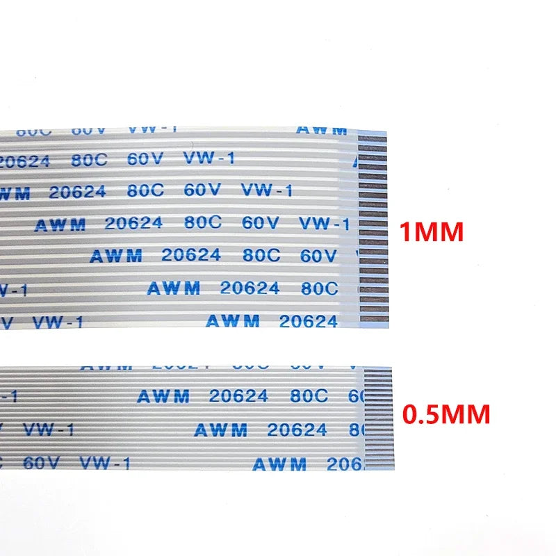 FPC FFC Ribbon Flexible Flat Cable 4P/6P/8P/10P/12P/14P/16P/18P/20 Pin Pitch 0.5MM 1.0MM AWM 20624 80C 60V 6/10/15/20/25/30/40CM