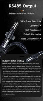 BME280 High Precision Temperature and Humidity Sensor Probe Cable 1M 2M 3M 5M Digital Sensor I2C or RS485 Waterproof Shield