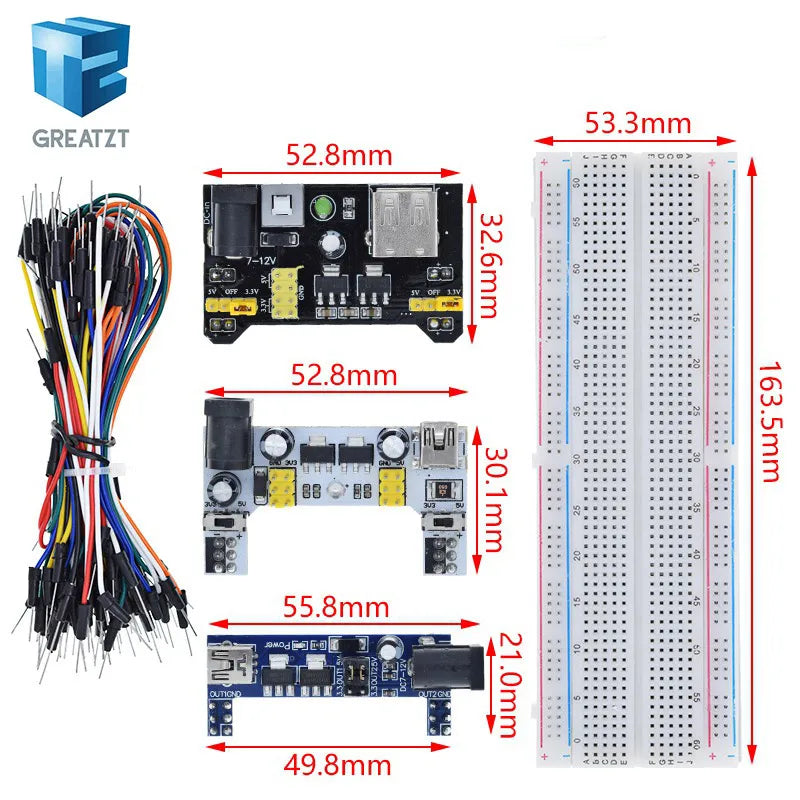 MB-102 MB102 SYB-170 Breadboard 400 830 Point Solderless Bread Board Test Develop For Dupont line DIY for arduino laboratory