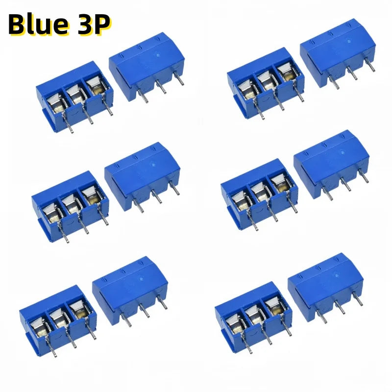 10/20PCS PCB Terminal Block Connector Pitch 5.0mm KF301 Straight Pin 2P 3P Screw PCB Terminal Blocks Connector Assortment Kit