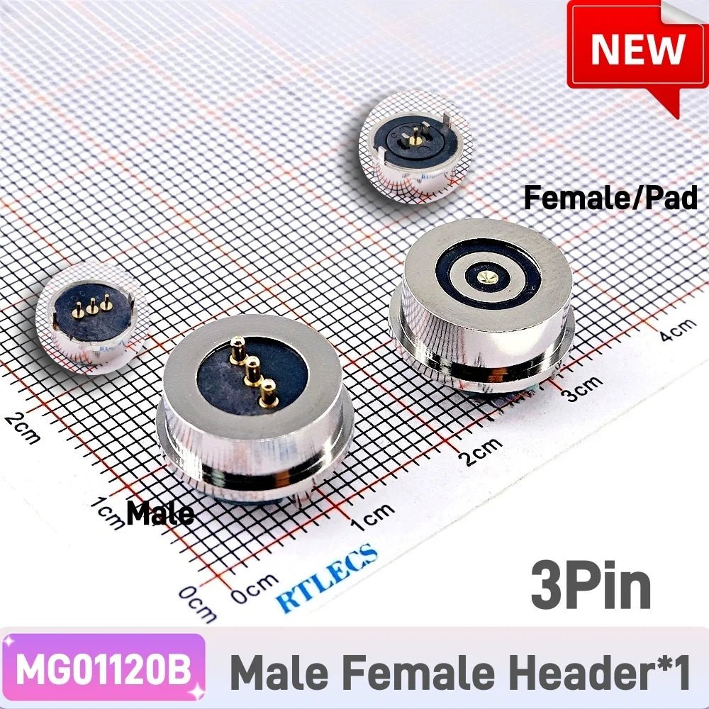360º Magnetic Circular PogoPin Hassle Free Connector 2A Male Female Metal Spring Loaded 3 4 Pin DC Power Charger Wire JST SM