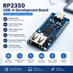 RP2350A Microcontroller Development Board TYPE C Power Supply With USB A Port Half Hole Design W25Q16 Flash Full GPIO Breakout