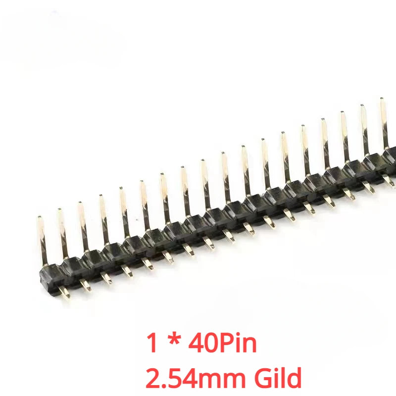 10PCS 1X40 Pin Single Row MALE 2.54MM PITCH 11MM/15MM/17MM/21MM/25MM LONG PIN Header Connector Strip 1X40pin 1*40 40P 40Pin