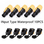 10pcs/5Sets New 3Pins Waterproof Locking Male Cable Plug+Female Chassis NAC3MPX or NAC3MX-W+NAC3FPX+Powercon Connector NAC3FX-W