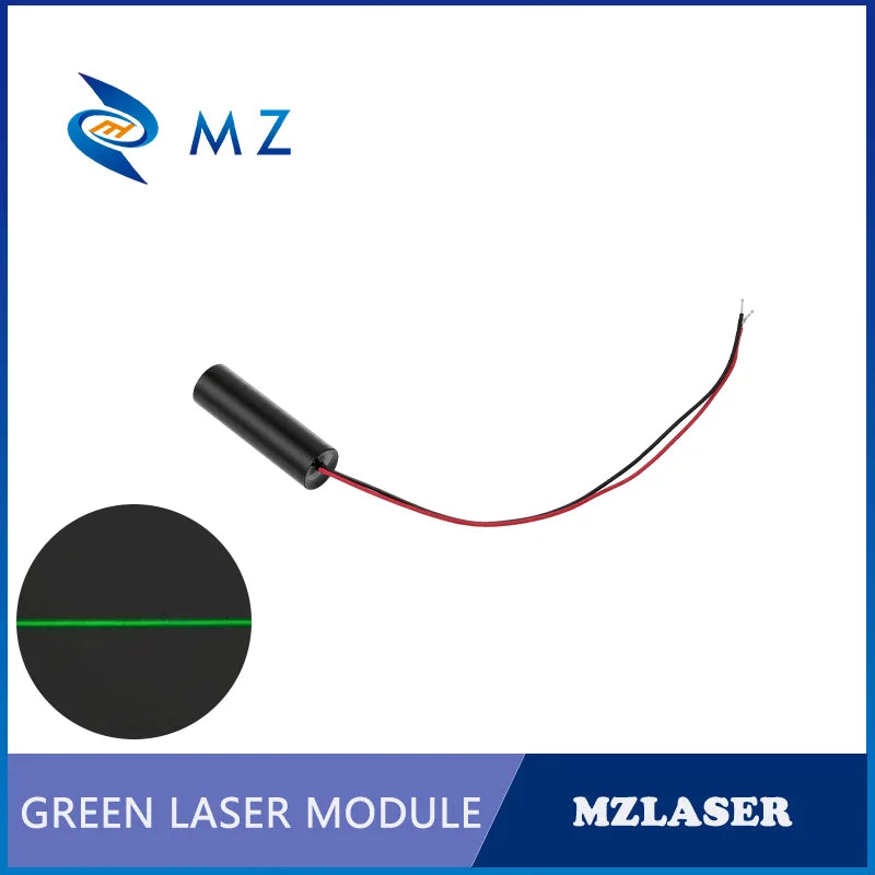 Economical Compact Green Line Laser Diode Module 520nm D12mm 5mW 3V 5V 12V 24V Industrial Grade for Woodworking Machinery