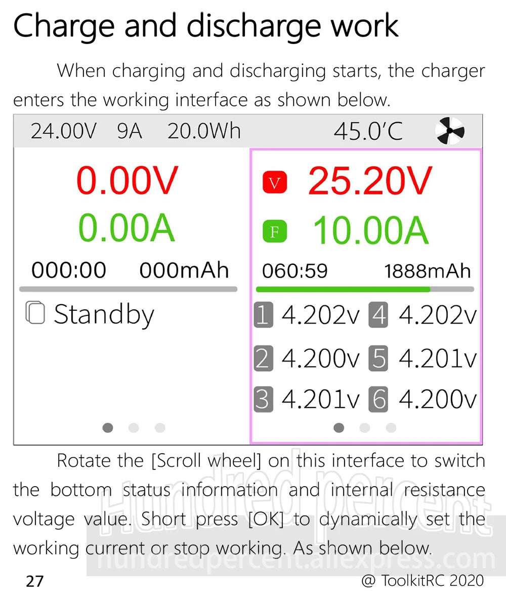 ToolkitRC M6D Green Purple 500W 15A DC Dual Channel Smart Charger Discharger For 1-6S Lipo Battery FPV Model Spare Part Replace