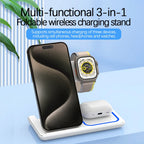 LED Fast Wireless Charger Stand 3 in 1 Foldable Charging Station For iPhone 17 16 15 14 13 12 Apple Watch 9 8 7 6 5 Airpods Pro