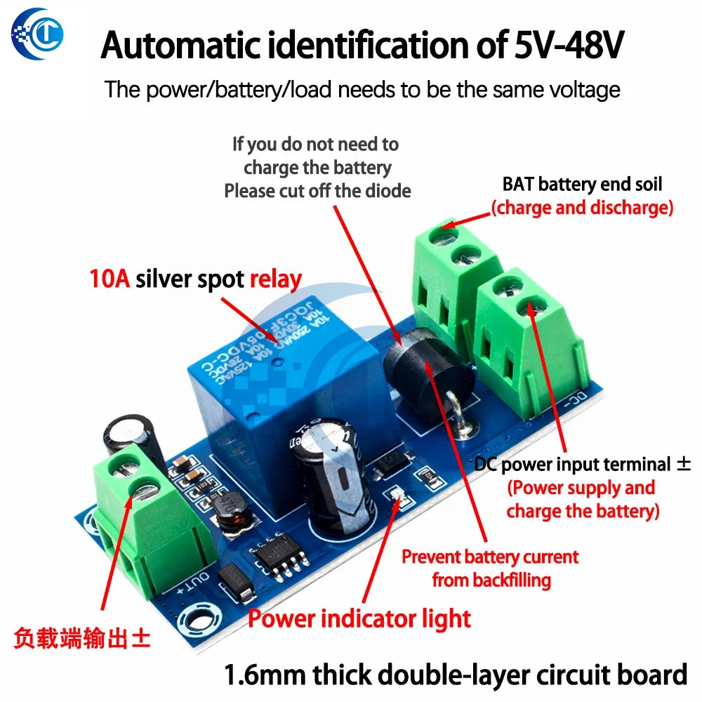 YX850 Power failure automatic switching standby battery lithium battery module 5V-48V universal emergency converter JY-850