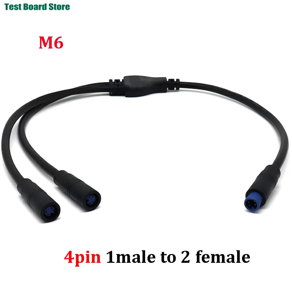  M6/M8 1 male to 2 female 2/3/4/5/6 pin Ebike DC splitter sensor Connector 40CM Cable Electric Bicycle Butt Joint ebike Plug