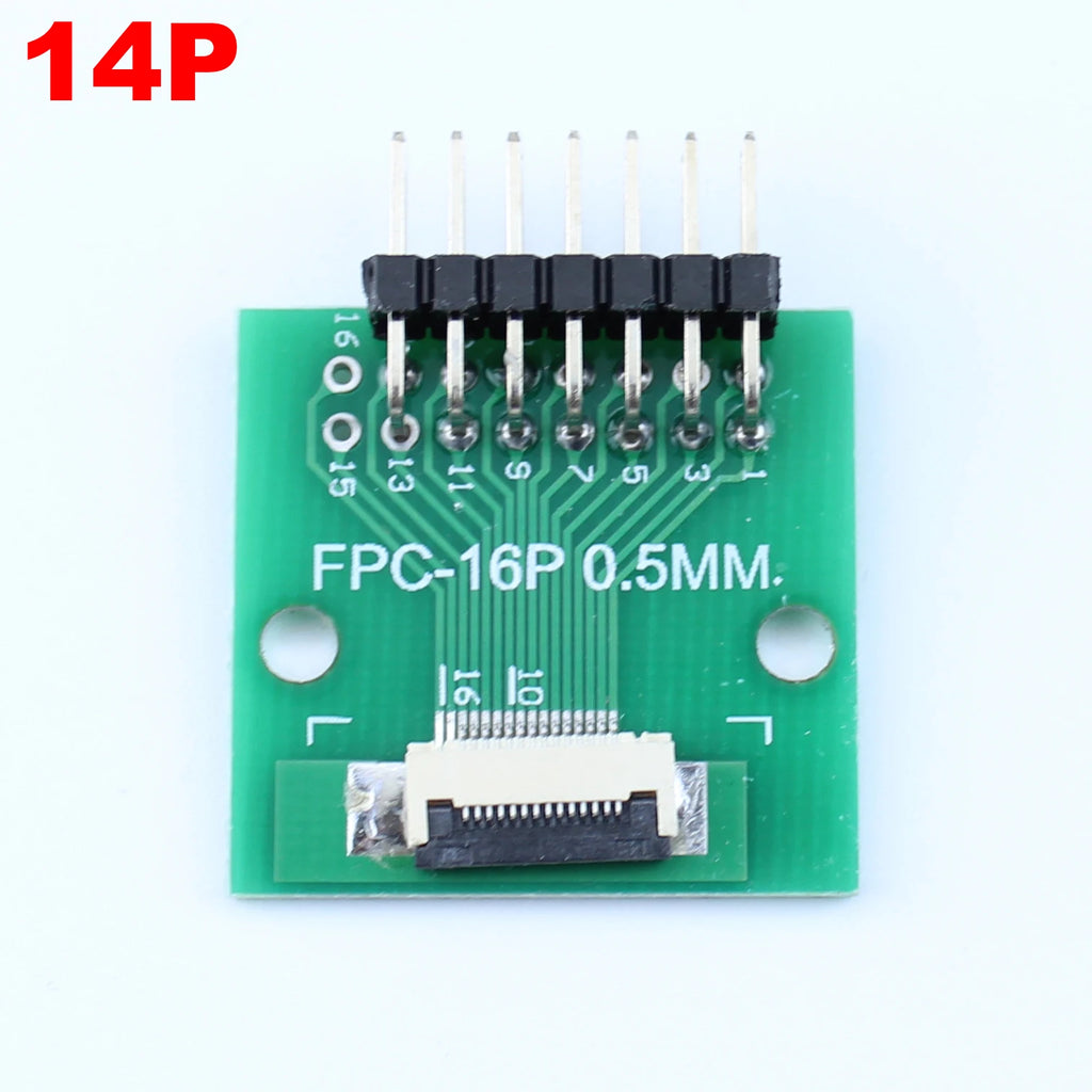 1pcs 4P-- 50P 0.5mm Pitch Connector SMT Adapter to 2.54mm 1.00 Inch Hole FPC FFC Cable Welded Board + Double Row Straight Pin
