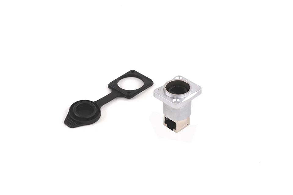 10pcs Waterproof D type RJ45 Connector Female to Female Socket Metal Shell Chassis Panel Mount Network Ethernet RJ45 Adapter