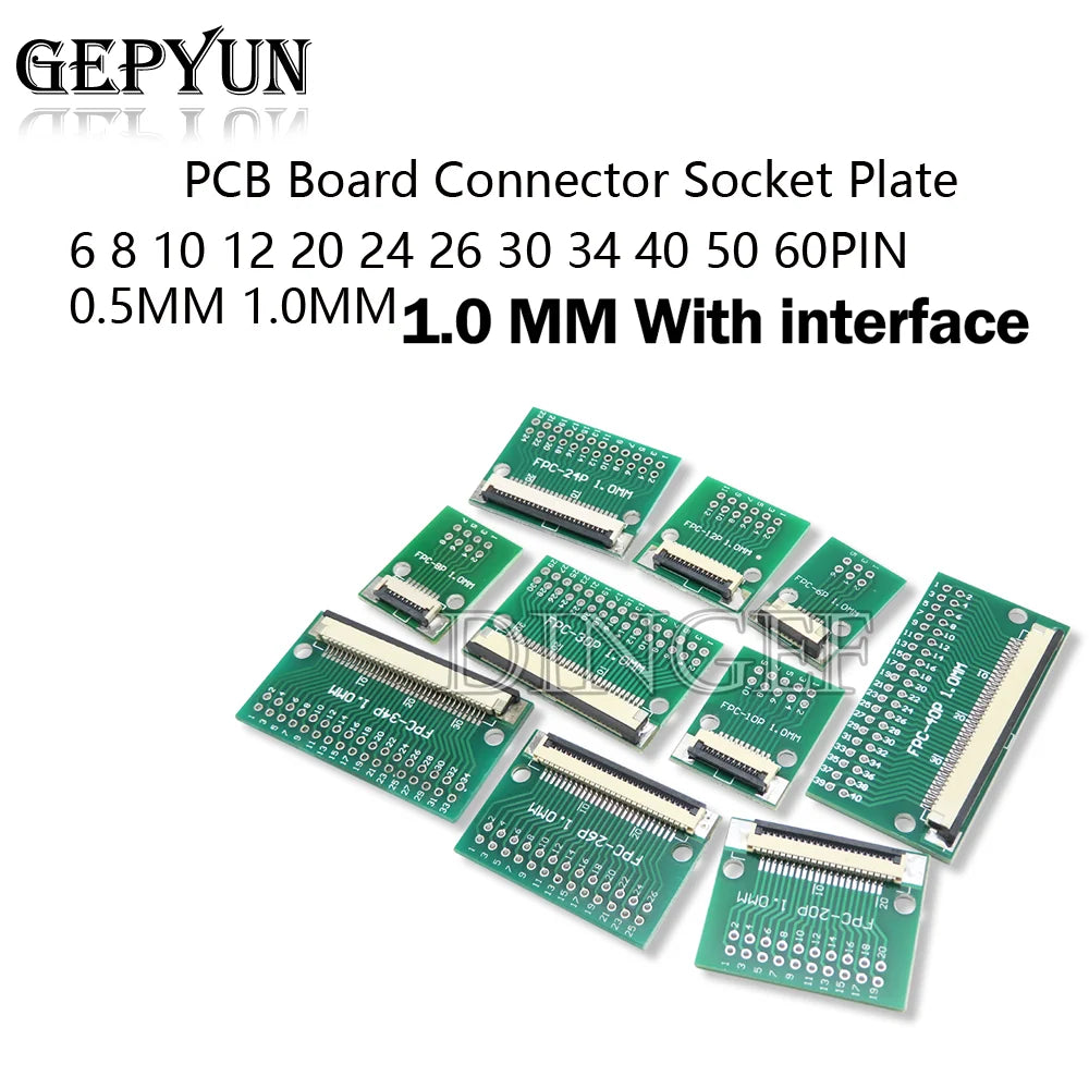 0.5mm 1.0mm pitch Connector SMT Adapter to 2.54mm hole FPC FFC Cable Welded board With Pin / Empty Board 6P 8P 10P 12P 20P 24P