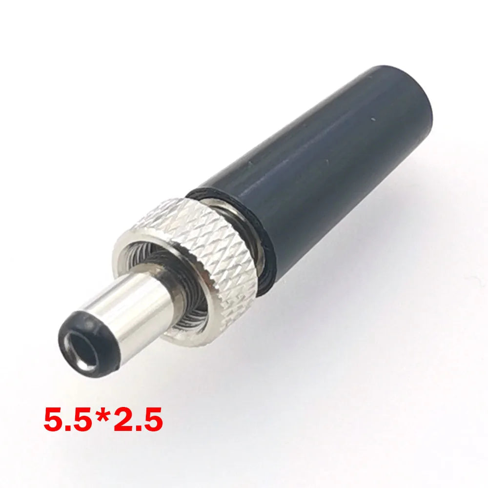 1pc 5.5 X 2.1 2.5MM Screw Locking DC Power Connector Female Plug & Metal Panel Mount Socket Locable Secure Standard Plug Socket