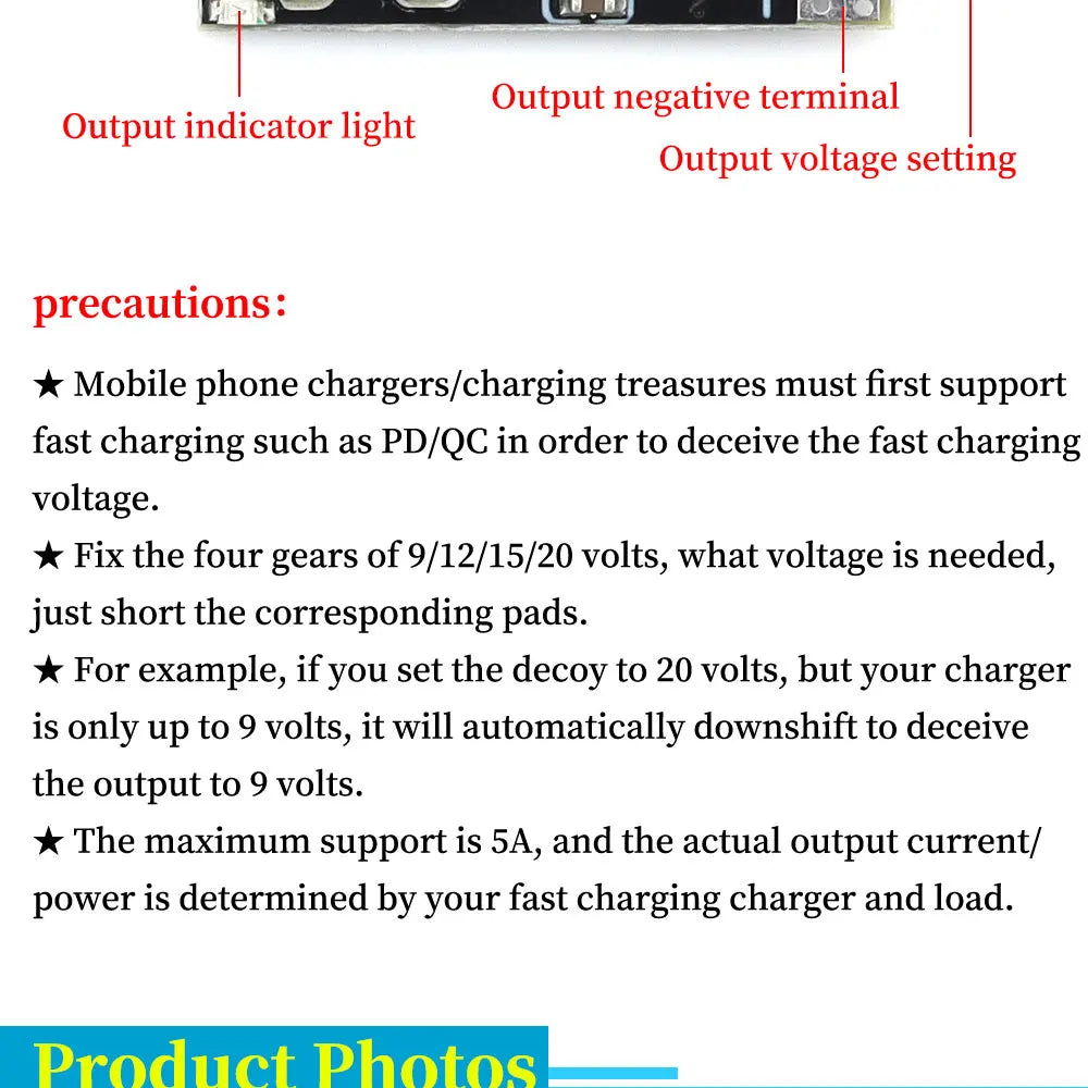 Decoy Board USB Boost Module PPS/QC4 FCP AFC Type-C Trigger Polling Detector Power Fast Charging PD/QC/AFC Type-C